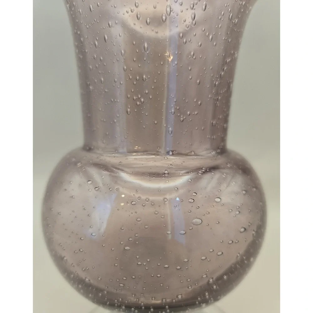 Vintage Purple Vase Glass Amethyst Hand Blown With Bubbles.‎ #22